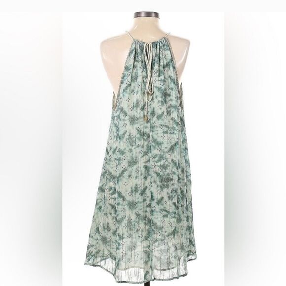 ZARA Women's A-Line Tie Dye Gold Thread Sleeveless Mini Dress. SIZE XL - Picture 4 of 16